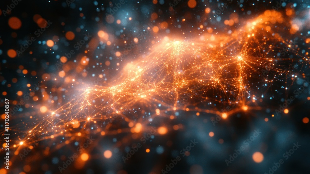 Poster abstract visualization of interconnected data points.