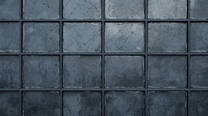 Naklejka premium Dark Gray Textured Tiles with Cracks and Grunge Background Surface