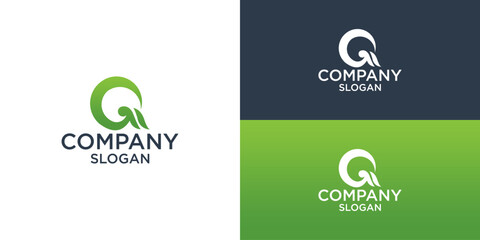 letter q abstract monogram logo design vector