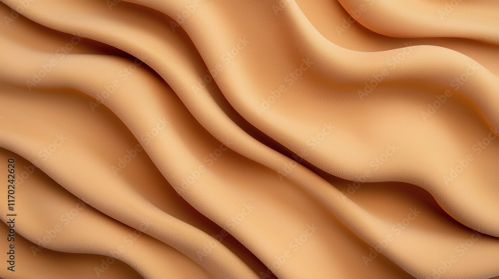 Poster soft beige fabric texture with gentle wavy patterns and lines