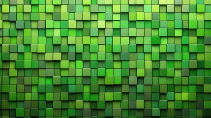 Fototapeta premium Textured Green Square Tiles Pattern for Background or Design Use