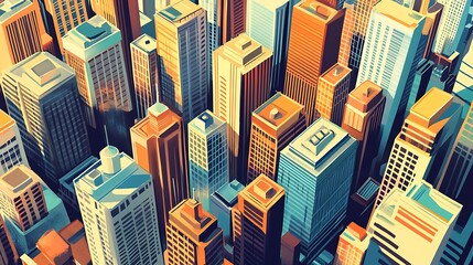 Obraz premium Aerial View of a Cityscape with Many Tall Buildings