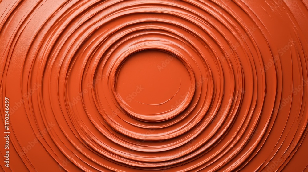 Poster vibrant orange texture with circular patterns and fluid lines
