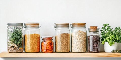 Health-Conscious Meal Prep Station Featuring Sustainable Ingredients for Nutritious and Eco-Friendly Cooking