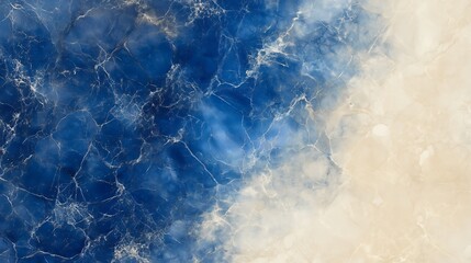 Fototapeta premium Elegant Blue and Beige Marble Texture with Subtle Veining - made with Generative AI