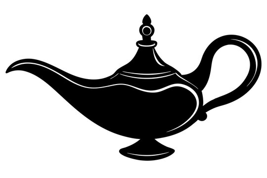 recommend clip art: Aladdin lamp silhouette vector, aladdin lamp sign icon. 