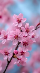 delicate pink cherry blossoms bokeh background