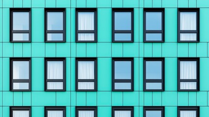 Modern Architectural Design with Bold Colorful Windows and Facade