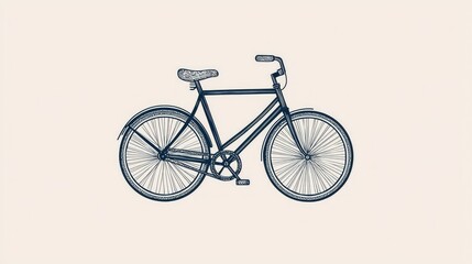 Fototapeta premium Vintage Style Bicycle Illustration on a Simple Background
