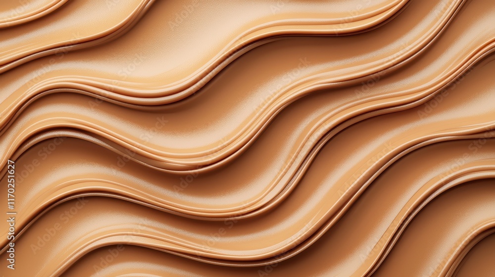 Aufkleber smooth wave pattern design in warm brown tones on textured surface