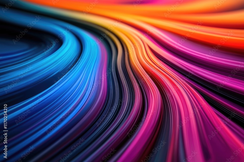 Poster vibrant and vivid abstract digital artwork with dynamic lines and colors representing connectivity o