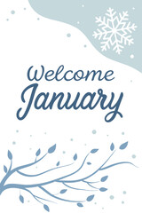 Modern Minimalist Welcome January Illustration