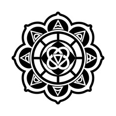 Chakra wheel icon in glyph style