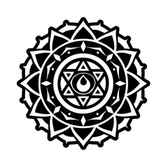 A filled style icon of cosmic energy symbol