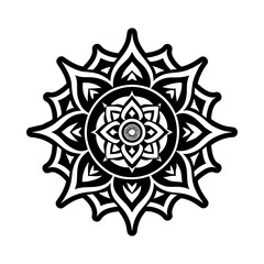 A solid style icon of energy mandala symbol