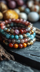 天然石のブレスレットの背景　Generative AI