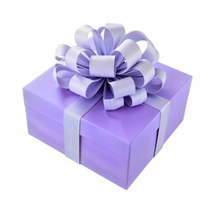 Obraz premium Elegant Purple Gift Box with Bow Ready for Any Celebration or Special Occasion