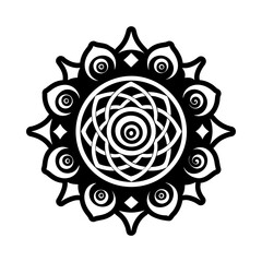 Glyph icon depicting a geometric flower symbol