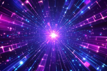 Naklejka premium Abstract vibrant purple and blue light rays burst.