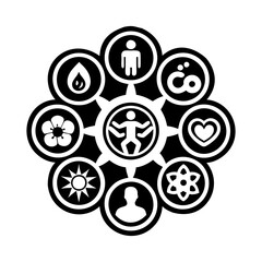 Healing body icon in glyph style