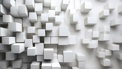 shifted white cube boxes block background wallpaper banner with copy space