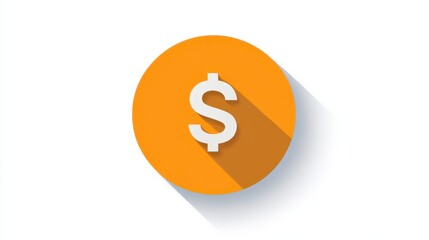 Dollar sign on white background, symbol of finance, currency and american economy