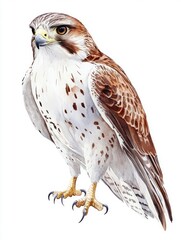 Fototapeta premium Bird of prey, perching with alert gaze.