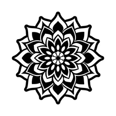 A glyph style icon of lotus pattern symbol