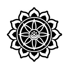 Mandala flower icon in glyph style