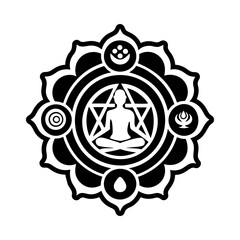 A filled style icon of meditation chakra symbol