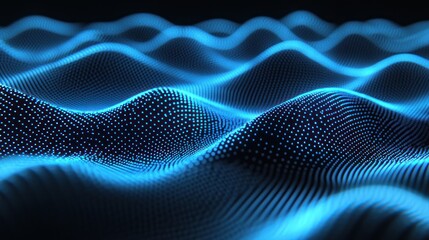 Abstract Blue Digital Waveform:  A mesmerizing visualization of data flow and digital energy.