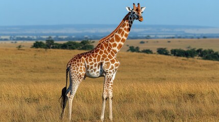 Obraz premium Giraffe standing in African savanna.