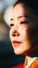 Korean Woman Face Photography. AI Generated