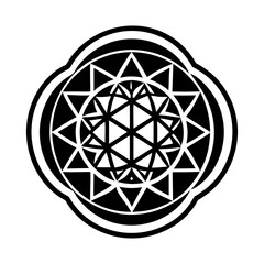 A solid style icon of sacred geometry symbol