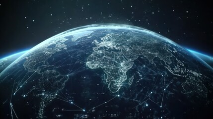 Obraz premium Global Network: A Visualization of Interconnectedness