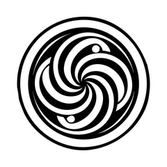 A glyph style icon of swirl art sign