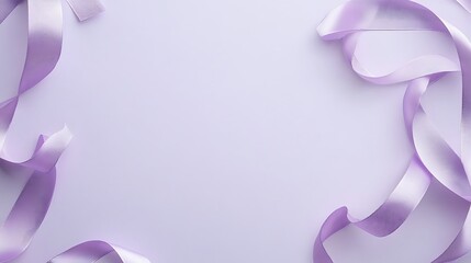 Lavender Ribbons Frame Empty Background Space