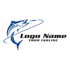 vector logo mackerel fishing
