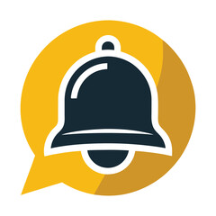 Ring bell icon in flat style. Notification alert concept