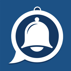Ring bell icon in flat style. Notification alert concept