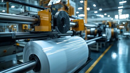 Industrial Paper Manufacturing Process in Factory Setting