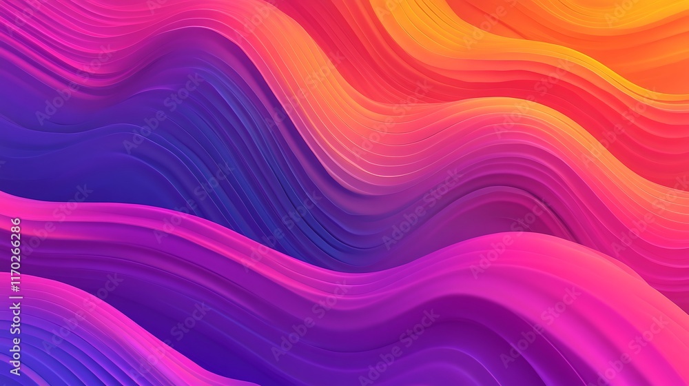 Aufkleber abstract colorful waves flowing gradient design