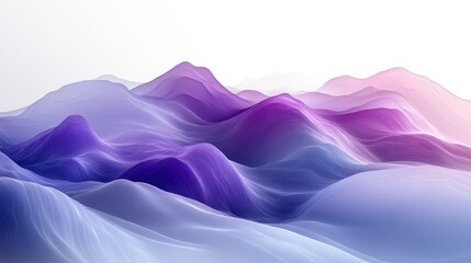 Obraz premium Abstract purple and blue wave mountains on white background.