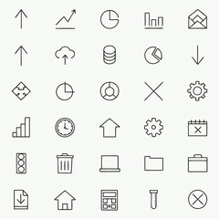 a professional icon set featuring black line art