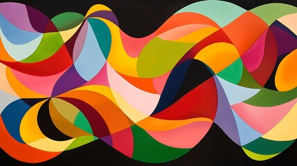 Obraz premium Abstract Colorful Wave Painting Design