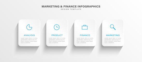 Obraz premium 3D vector infographics design. Design template with 4 steps or options