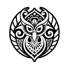 Naklejka premium Bird motif icon in solid style