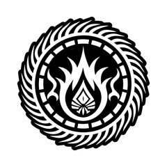 Obraz premium A solid style icon of fire symbol