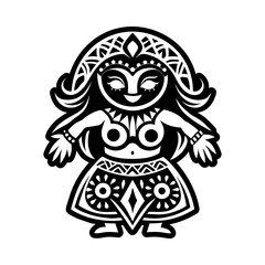 Hula dancer icon in solid style