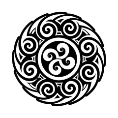 Koru tattoo icon in glyph style